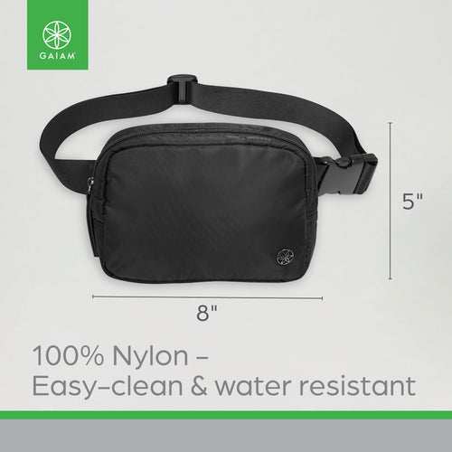Gaiam Wander Waist pack, Black, on Waist, Adult