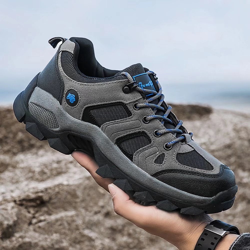 HOBIBEAR Mens Sneakers Leather Running Shoes Trainers Sneaker Casual Hiking Shoes