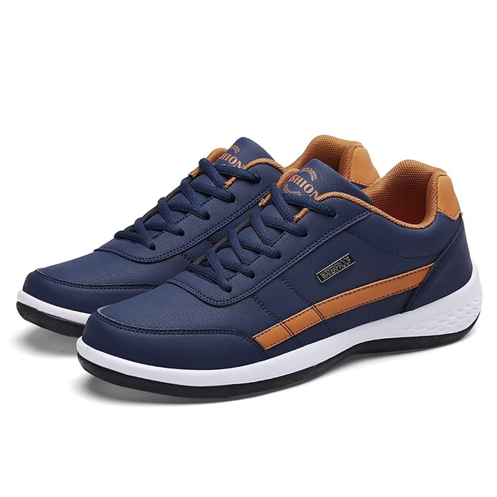 Dumajo Mens Shoes Fashion Running Sneaker Casual Leather Sport Shoes Breathable Comfortable Walking Shoes