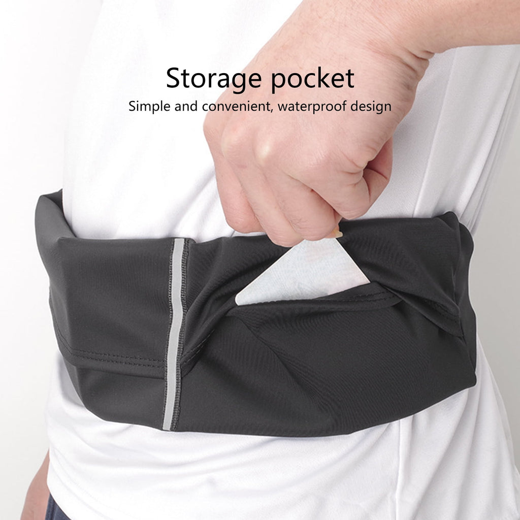 Reflective Running Belt Elastic Waist Pack Phone Holder Running Waist Bag With Headphone Hole for Walking Cycling Hiking