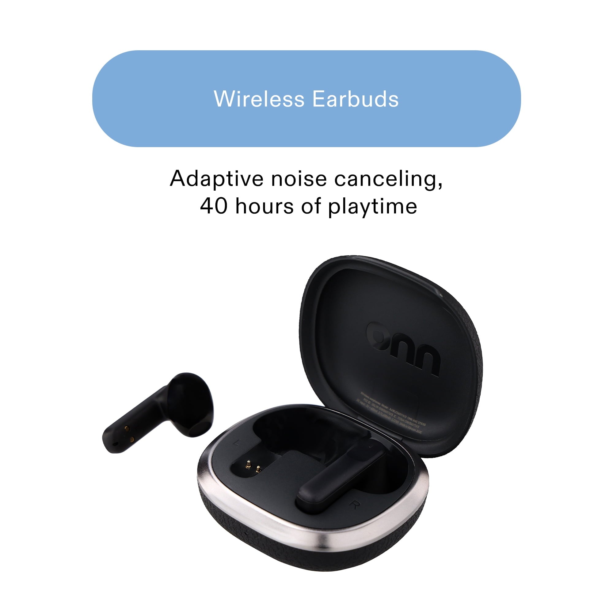 onn Hushbyte Wireless Earbuds, Black