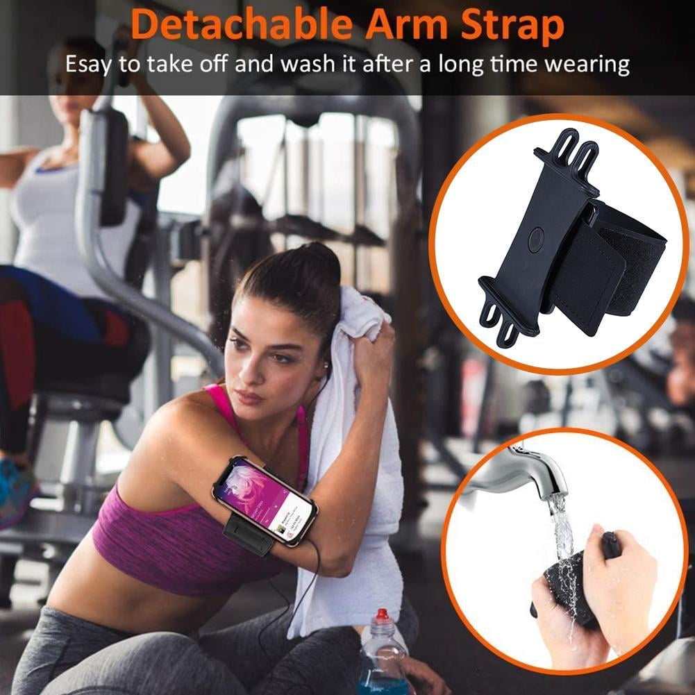 360 Degree Rotatable Wristband Cell Phone Running Holder, Forearm Band Wristband Thumb Wrist Belt Sport Jogging Gym Armband, Adjustable Cycling Wristband Pouch Bag, for 4-6.5 Inch Phone