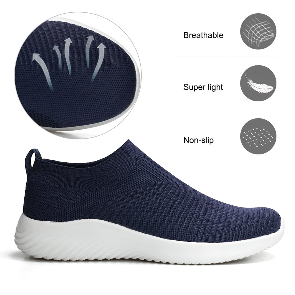 Ablanczoom Womens Sneakers Running Shoes Slip-on Fitness Sports Walking Tennis Flats