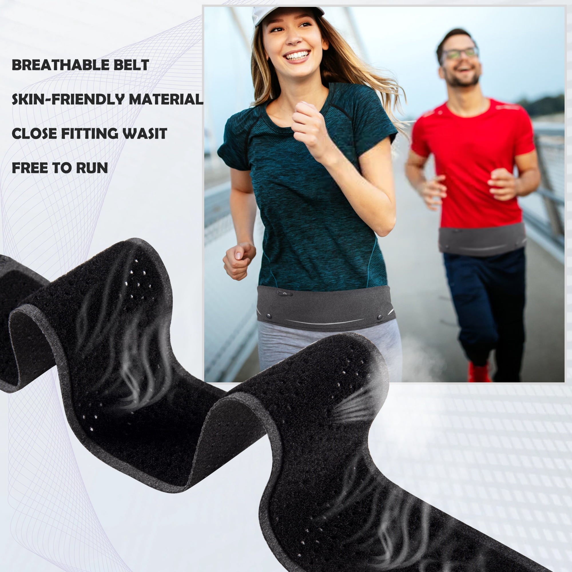 LUXMO LUXURY MOBILE Slim Running Belt Fanny Phone Holder for Running