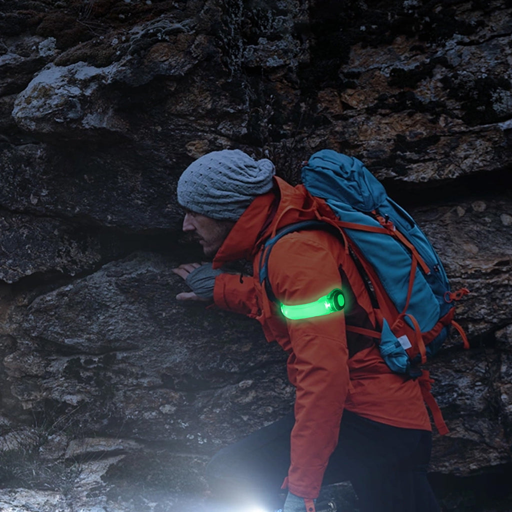 Yunuuuoa 2 Packs LED Running Armband Light, High Visibility Reflective Safety Armband for Night Jogging Cycling, Waterproof Adjustable with Multiple Modes, Outdoor Sports Gear for Adults