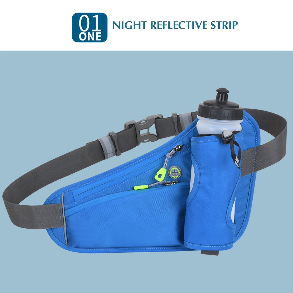 Running Water Bottle Hydration Belt with Water Bottle Holder Hiking Walking Waist Pack Adjustable Pack Compatible for Phone Waistband Outdoor Running Belt
