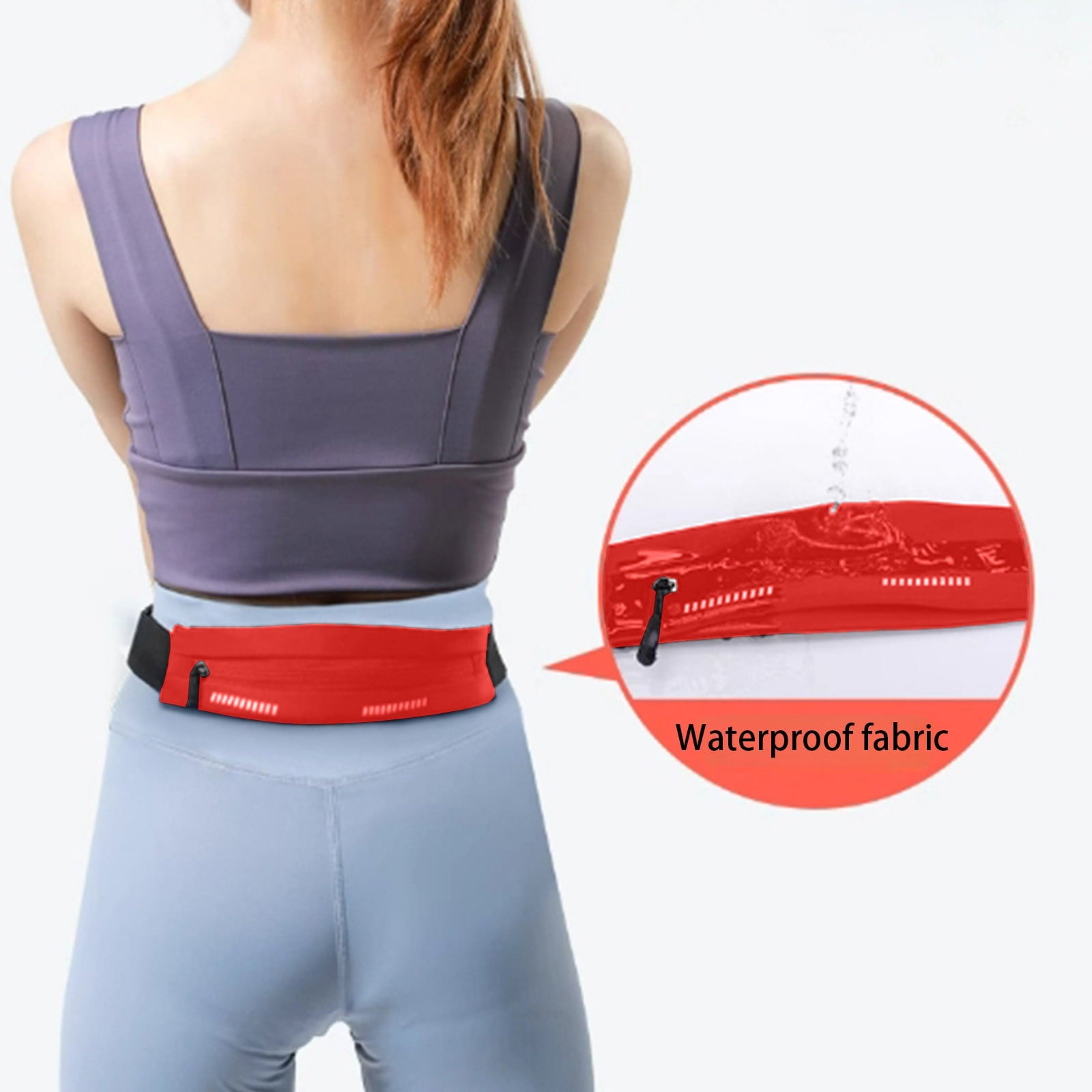 DAMAI Slim Running Belt Fanny Pack, Exercise Waist Pack for Women and Men, Runners Fanny Pack Phone Holder, Waist Belt for Workout Jogging Hiking Cycling, Money Belt Running Gear Accessories (Black)