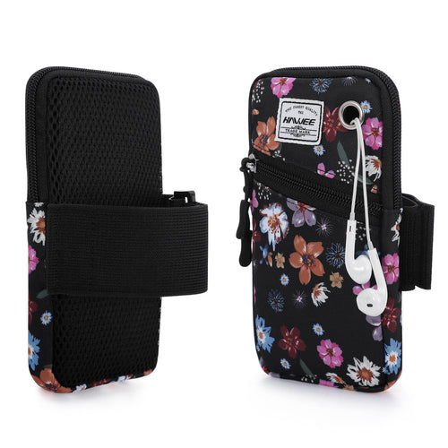 HAWEE Cell Phone Arm Bands Bag for Women Sports Running Pouch Hold Smartphone 6.28 Inches Full-screen, Colorful Flower