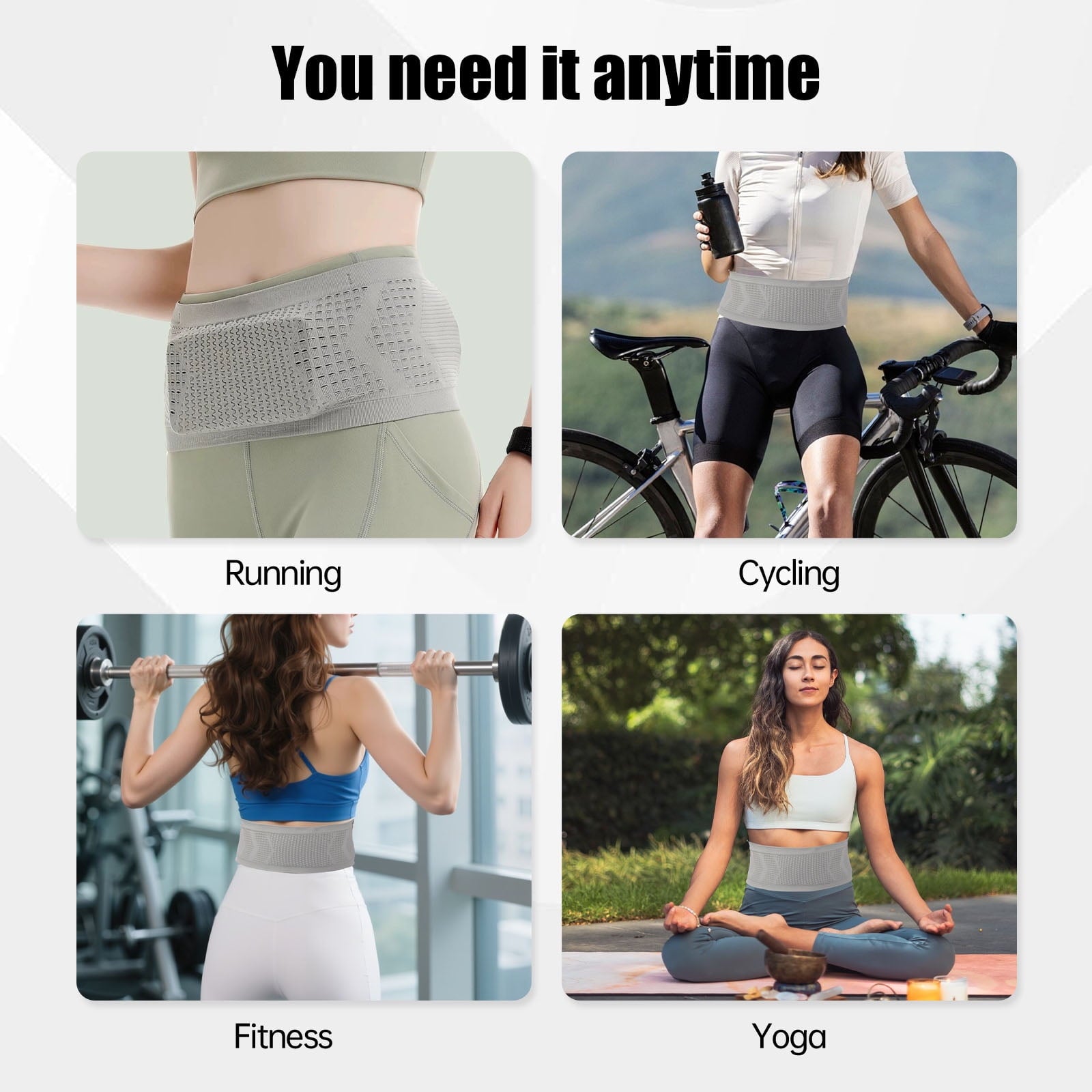 Running Belt for Women 360° Flip Belt - Nylon 3D Mesh Expandable Runners Belt for Gym Hiking