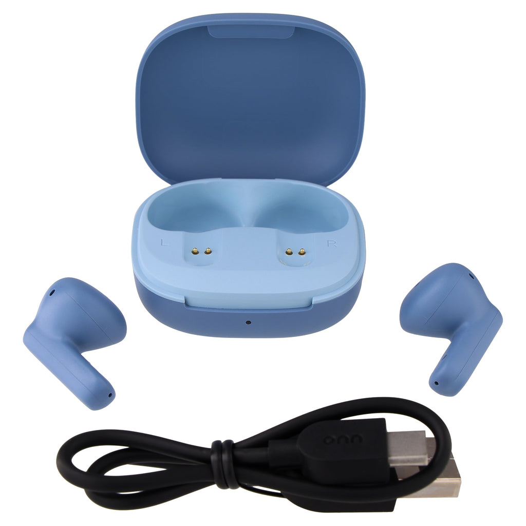 onn Mini Sticks Black Wireless Bluetooth Earbuds with Environmental Noise Canceling