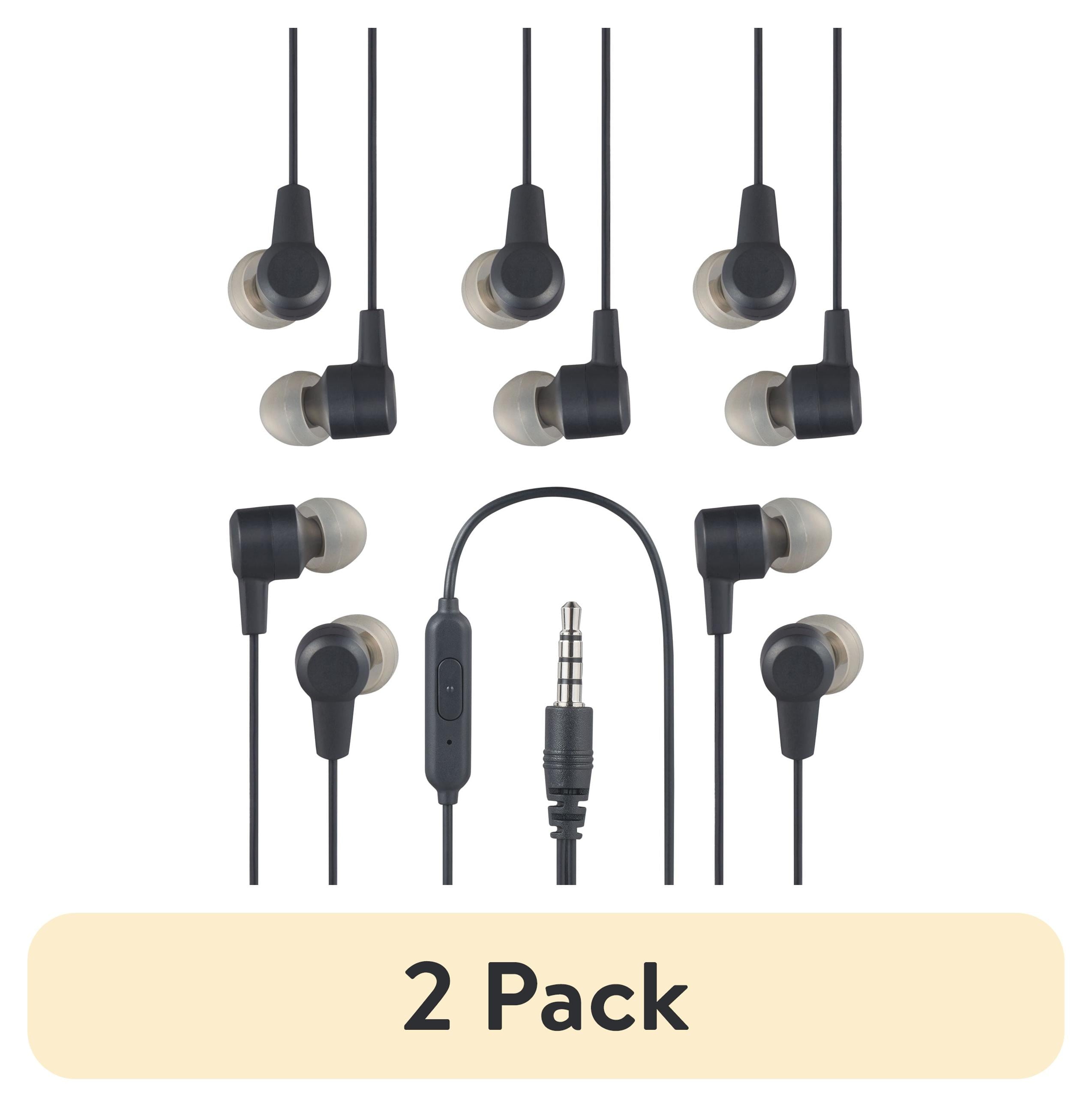 onn 5-Pack Wired Earbuds, Multicolor