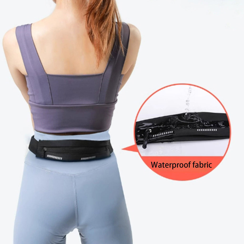 DAMAI Slim Running Belt Fanny Pack, Exercise Waist Pack for Women and Men, Runners Fanny Pack Phone Holder, Waist Belt for Workout Jogging Hiking Cycling, Money Belt Running Gear Accessories (Black)