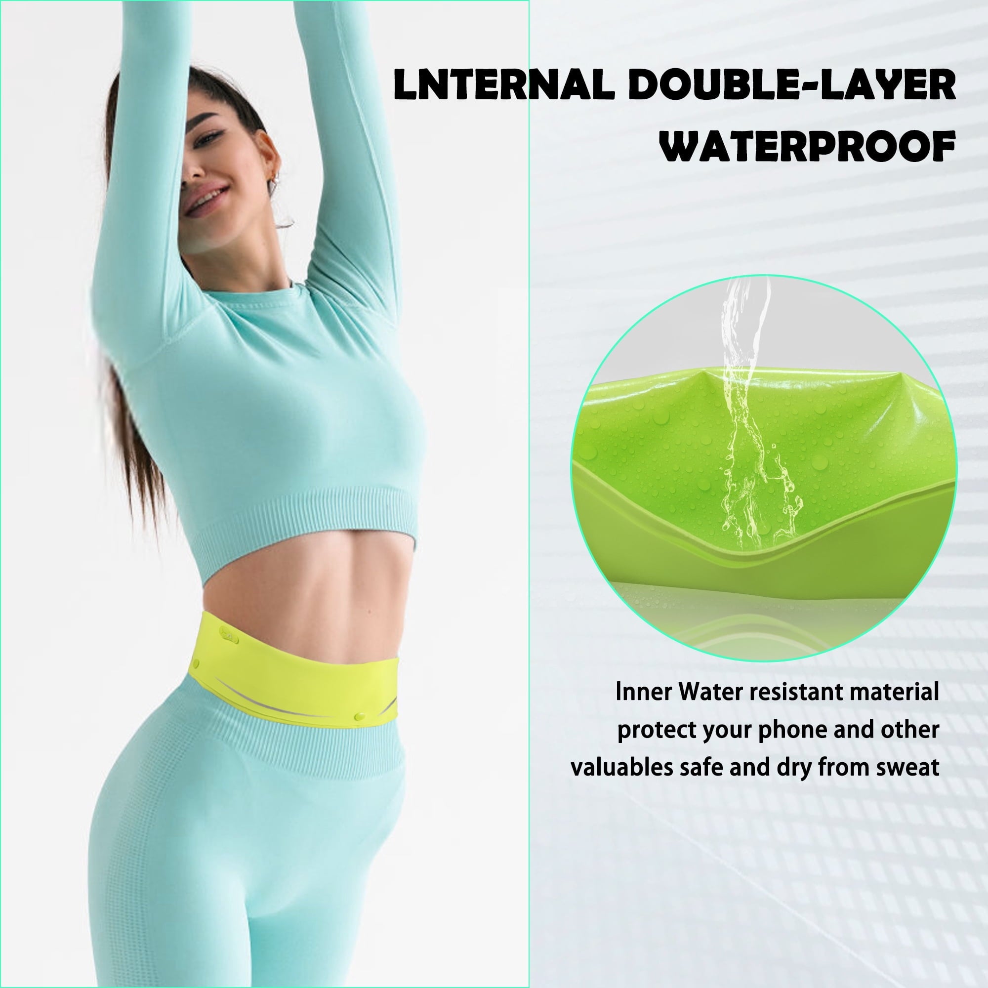 LUXMO Slim Running Belt for Men & Women, Adjustable Waist Pack for Phone