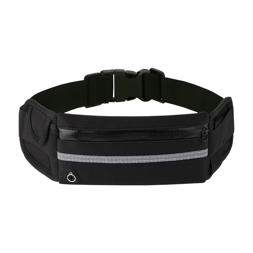 Waterproof Running Belt with Phone Holder and Water Bottle Pouch, Reflective Fitness Waist Pack for Men Women, Adjustable Sports Waist Bag for Hiking Cycling Marathon Gym Workout Outdoor Activities