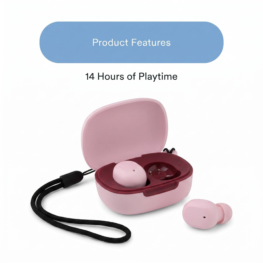 onn Wireless Mini-Earbuds with Wrist-Strap, Black