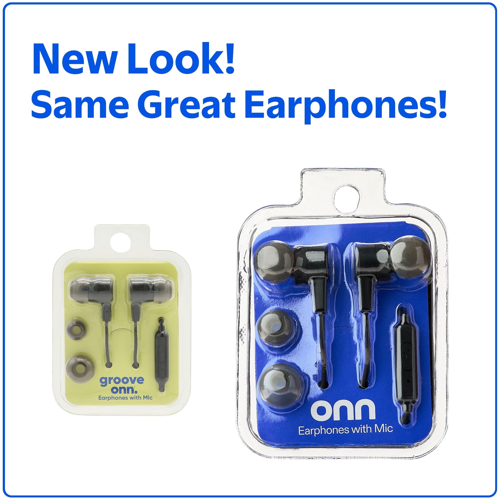 Onn Wired Earphones with Mic and 3.5mm Plug in Black - High-Quality Sound and Comfortable Silicone Ear Tips