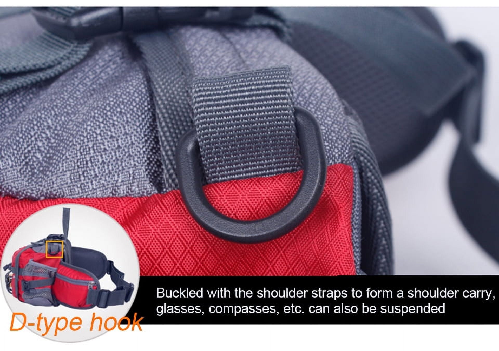 Running Bags Outdoor Fanny Pack Hiking Camping Biking Waterproof Waist Pack 2 Water Bottle Holder Sports Bag for Women Men Black