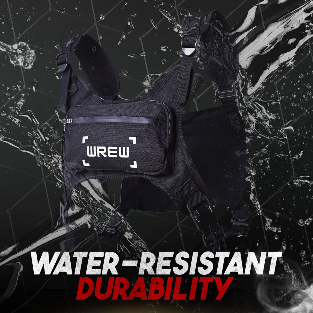 Running Chest Pack for Men-Water Resistant Adjustable Shoulder Straps with Phone Holder Storage-Anti-Theft Lightweight Running Chest Bag for Men,Cycling, Jogging