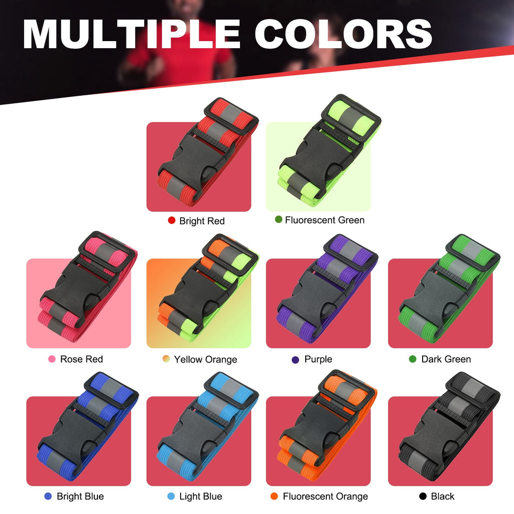 Uxcell Reflective Safety Belt, Adjustable High Visibility Glow Belt Outdoor Running Gear Accessories Fit For (Running/Walking/Cycling), 43.3 x 1.6" & 2 Pcs & Yellow Orange