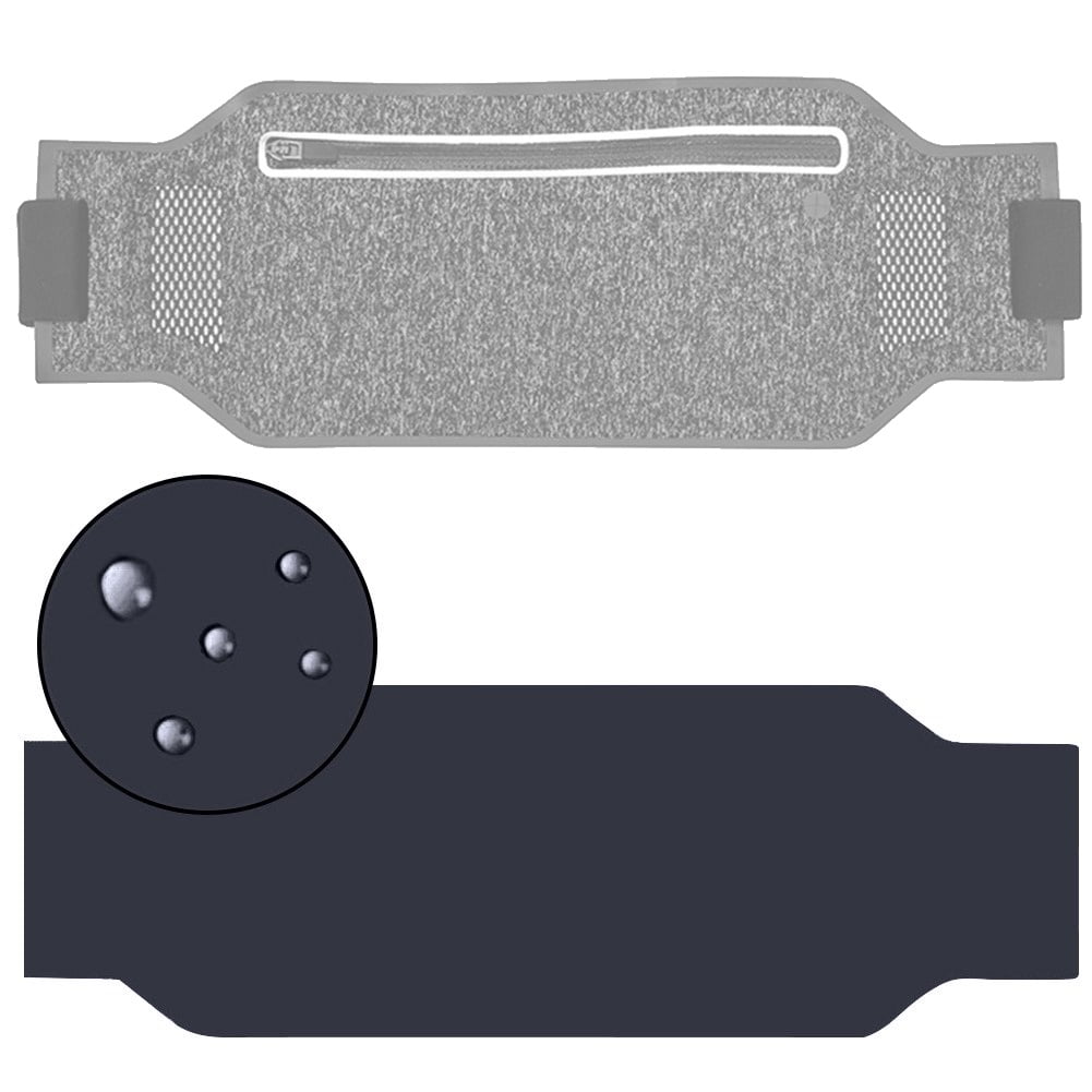 Bontime Ultra Slim Reflective Running Belt, Fits iPhone, Keys & Money, Adjustable Fanny Pack, Black