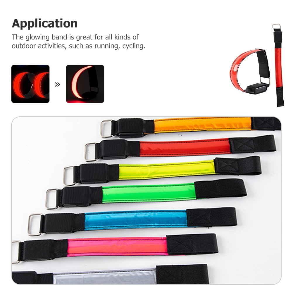 LULULION 2Pcs Rechargeable Red Reflective Running Gear Adjustable Lightweight Nylon LED Armband