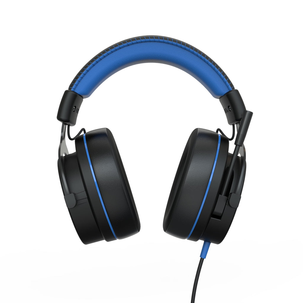 onn Wired Gaming Headset Compatible with PlayStation, Black and Blue