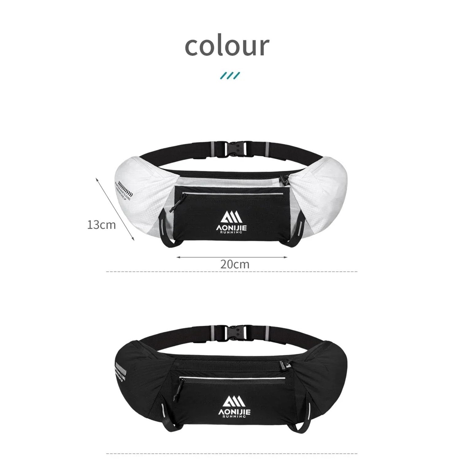 AONIJIE Running Waist Pack, 125g Lightweight Fitness Belt Bag with 500ml Soft Flask, Bounce-Free Workout Hydration Belt for Men & Women, Model W8138