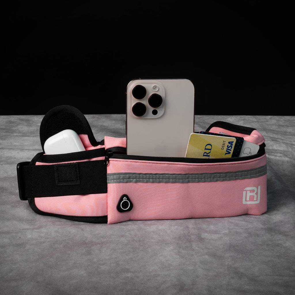 RunUnited Waist Pack for Running, Hiking & Gym - Waterproof Running Accessory w/ Phone Holder & Reflective Stripe, Color: Yellow