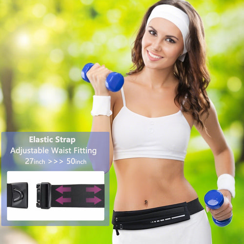 Entchin Slim Running Belt for Women Men, Runners Fanny Pack Phone Holder, Running Waist Bag for Workout