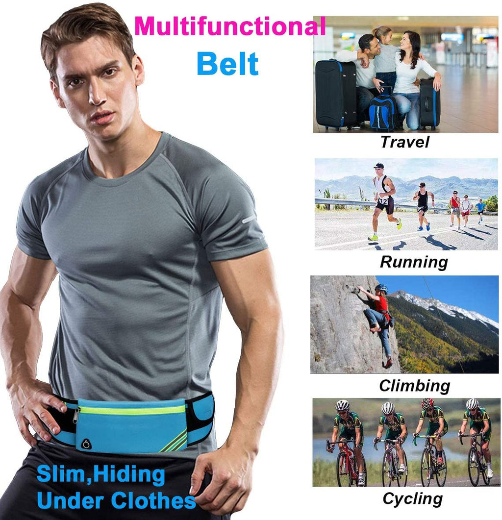 Slim Running Belt Fanny Pack,Waist Pack Bag for Hiking Cycling Workout,Reflective Runners Belt Jogging Pouch,Travelling Money Phone Holder for Running Gear Accessories