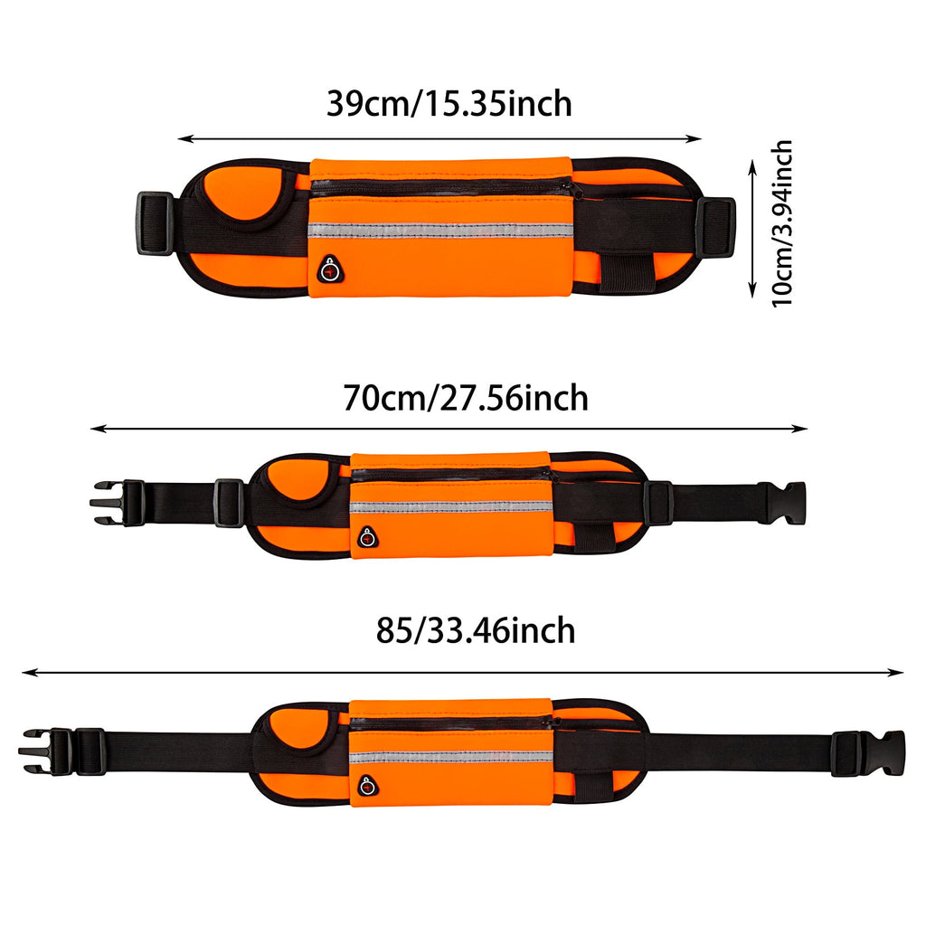 3 PCS Running Belt Pack, Waist Zip Pouch Bag with Adjustable Belt, Women and Men Phone Pack for Running Jogging Hiking Cycling Fitness Workout Gym Sports