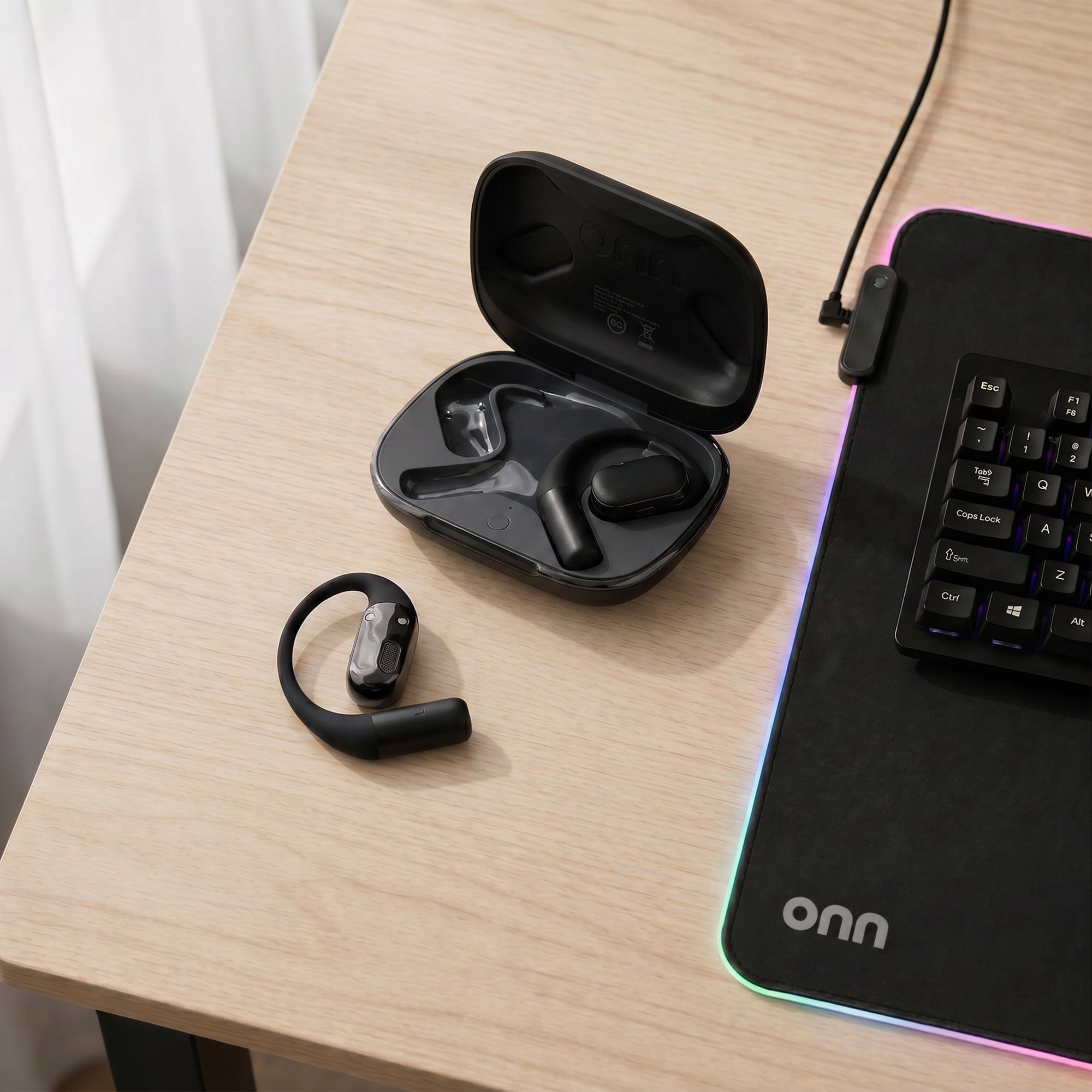 onn Trekster Pro Wireless Open-Ear Earphones, White