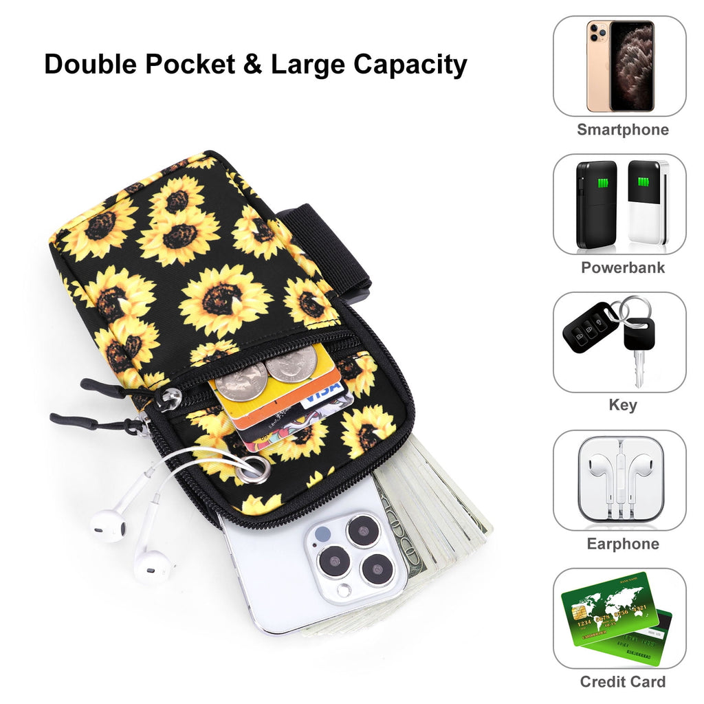 HAWEE Cell Phone Arm Bands Bag for Women Sports Running Pouch Hold Smartphone 6.28 Inches Full-screen, Colorful Flower