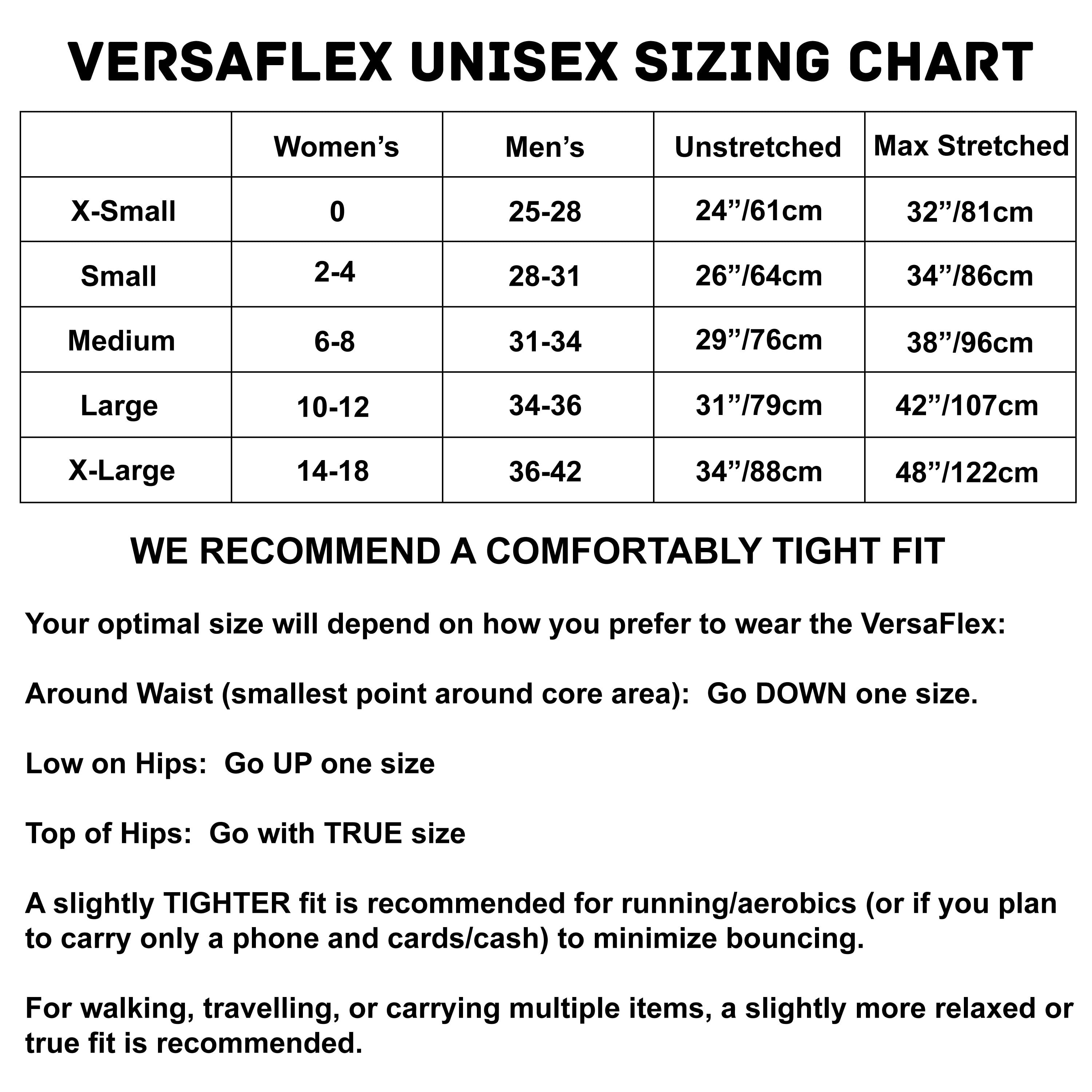 Sporteer VersaFlex Exercise Waist Pack, Anti-Theft Money Travel Belt, Unisex, Fits All Cell Phones