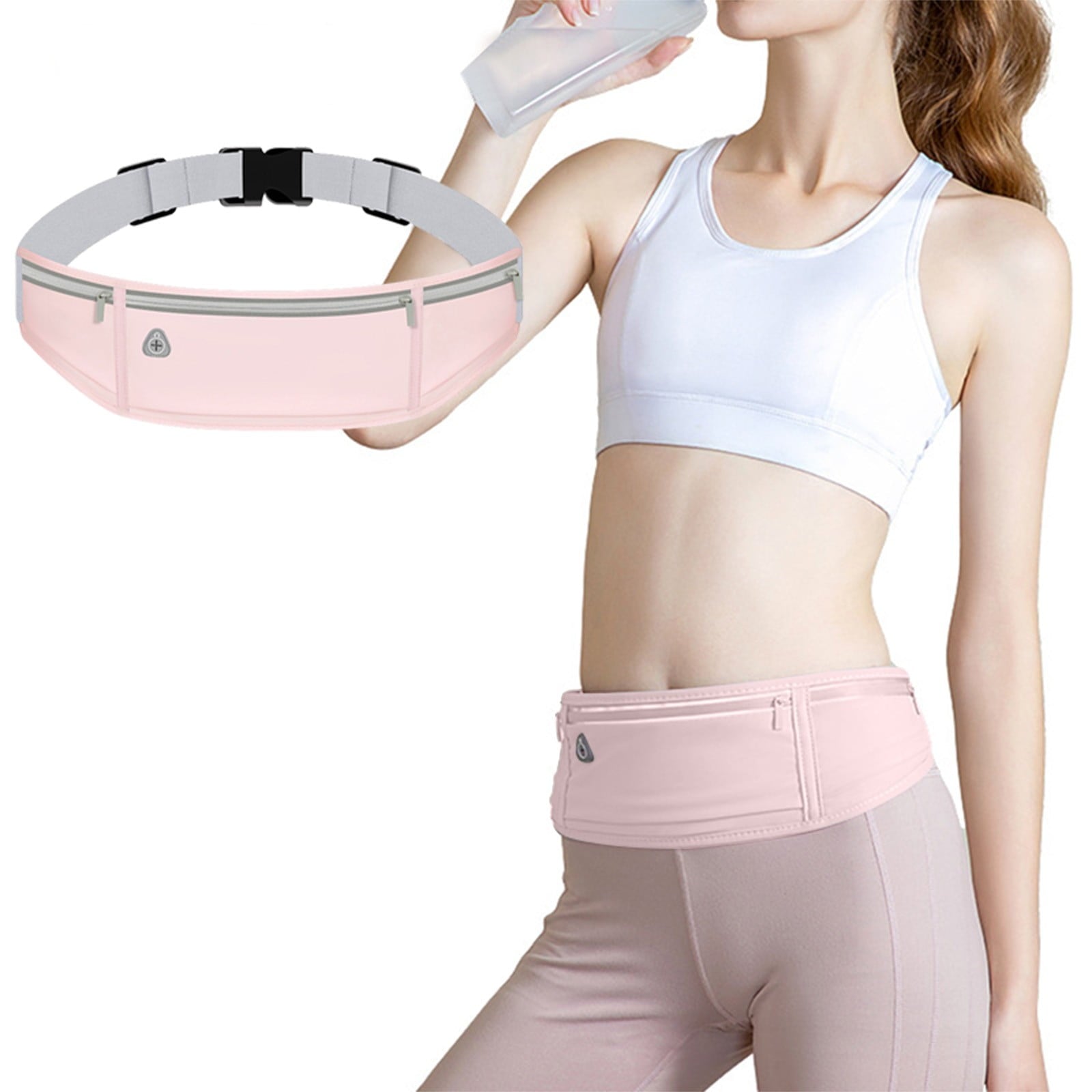 Harlier Slim Running Belt for Women Men-Runners, Phone Holder Fanny Pack, Adjustable Bounce Free Waist Pouch bag for Workout, Money Belt, Run Gear Accessories - Black