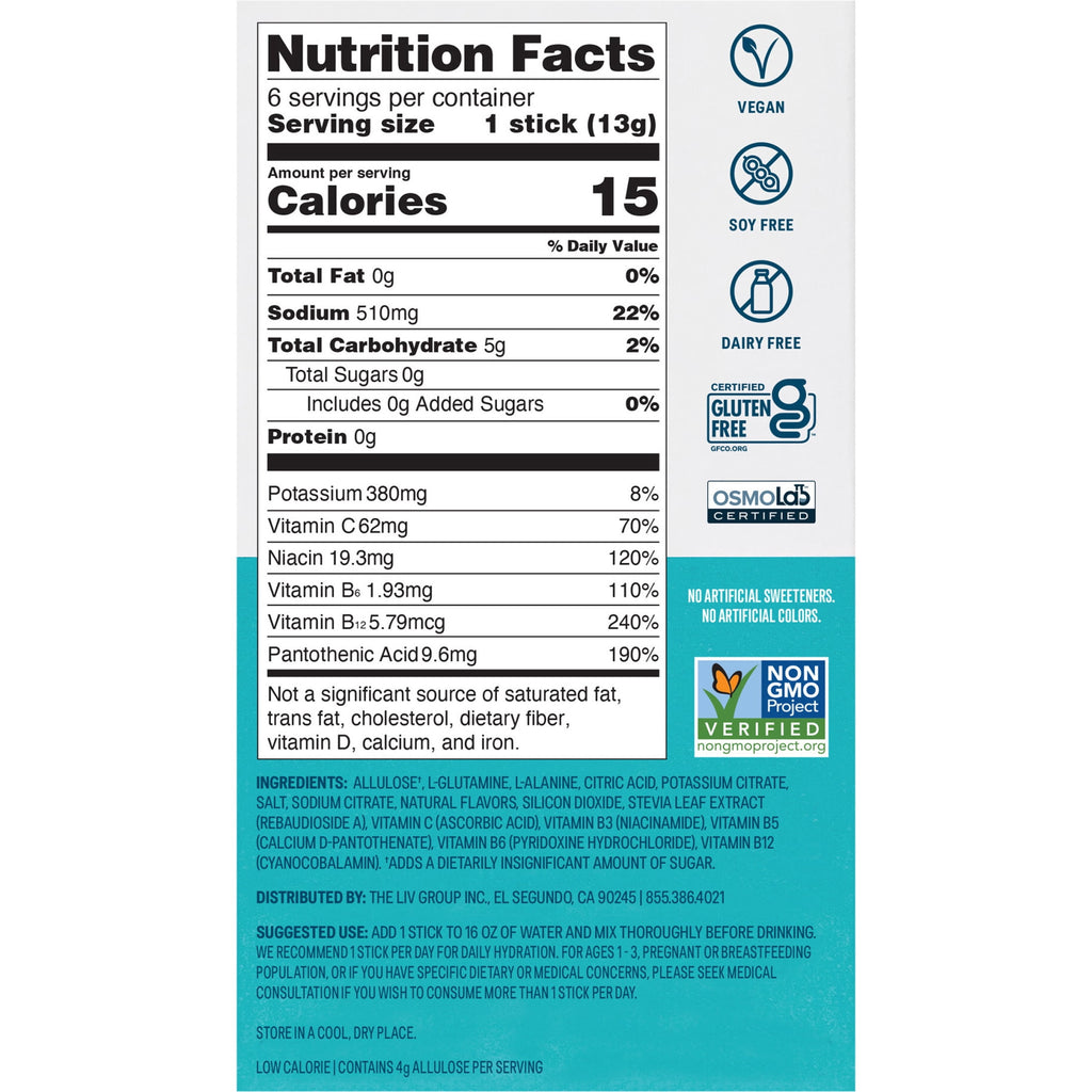 Liquid I.V.® White Peach Hydration Multiplier® Sugar-Free Electrolyte Powder Drink Mix, 6 Count Packets