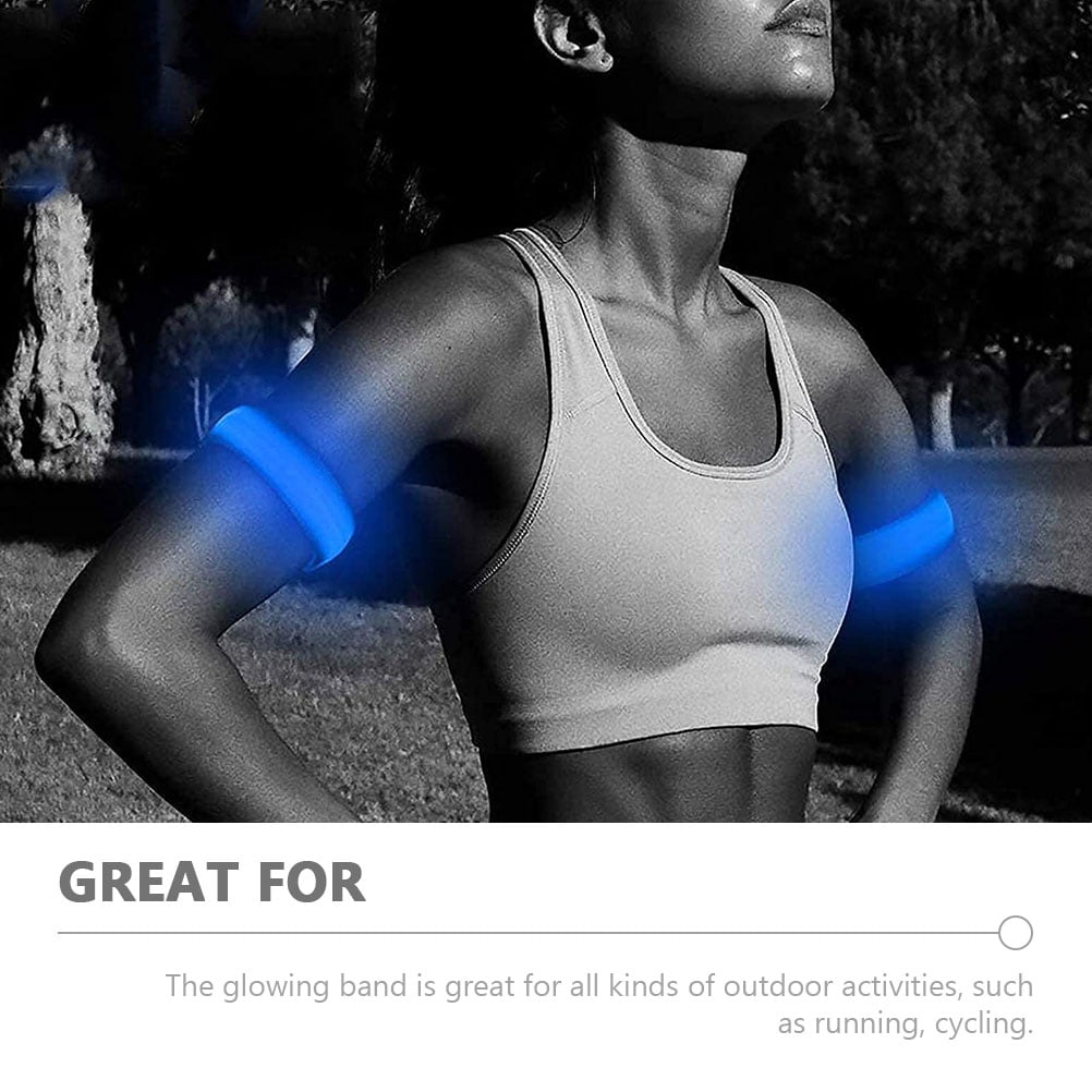 UPKOCH 2Pack Reflective Exercise Armbands Blue Nylon Reusable Accessory for Nighttime Running and Camping