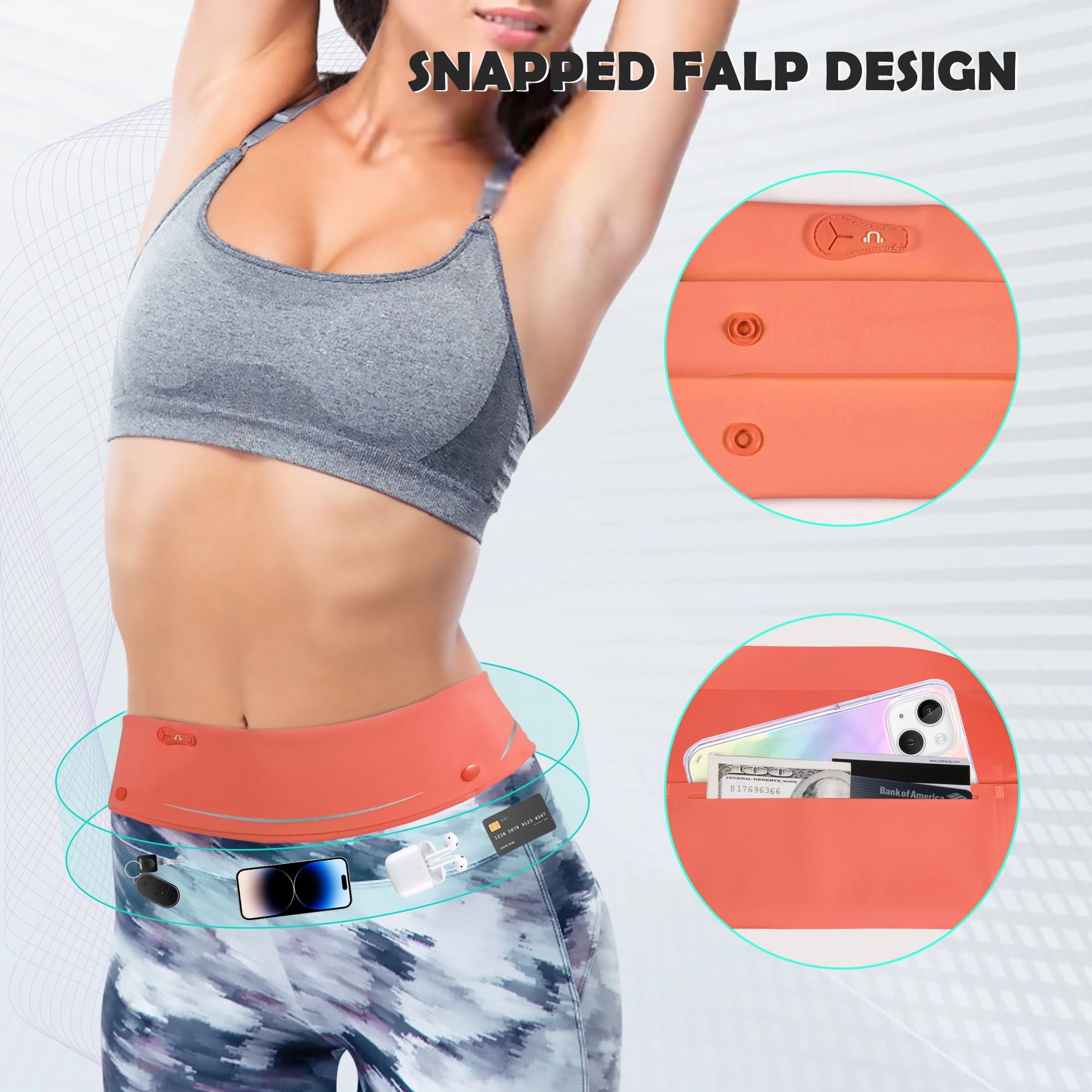LUXMO LUXURY MOBILE Slim Running Belt Fanny Phone Holder for Running