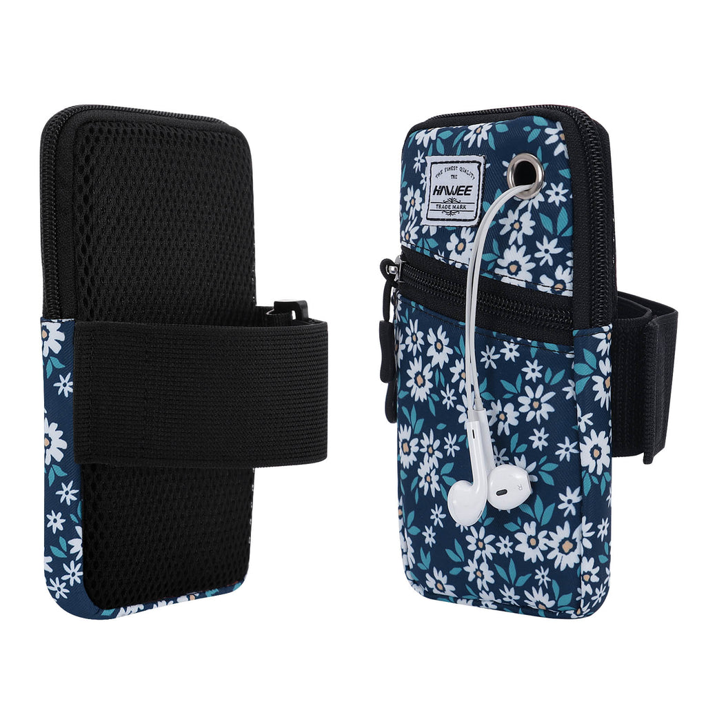 HAWEE Cell Phone Arm Bands Bag for Women Sports Running Pouch Hold Smartphone 6.28 Inches Full-screen, Colorful Flower