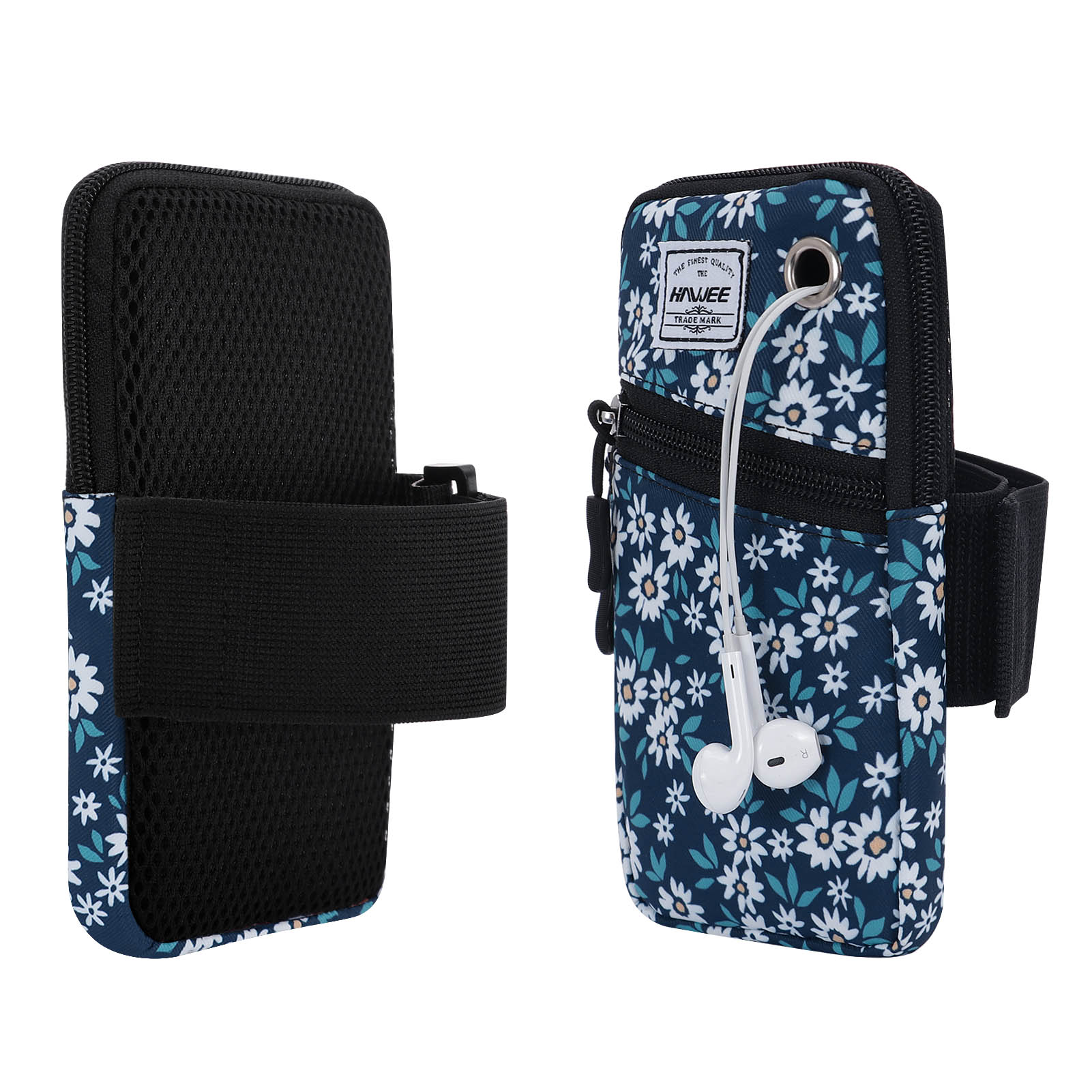 HAWEE Cell Phone Arm Bands Bag for Women Sports Running Pouch Hold Smartphone 6.28 Inches Full-screen, Colorful Flower