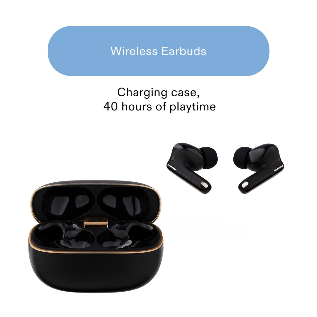 onn TuneTide Pro 2 Wireless Earbuds, White