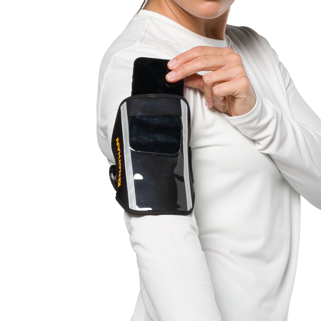 Nathan Phone Carrier Black/Marigold OSFA, Running