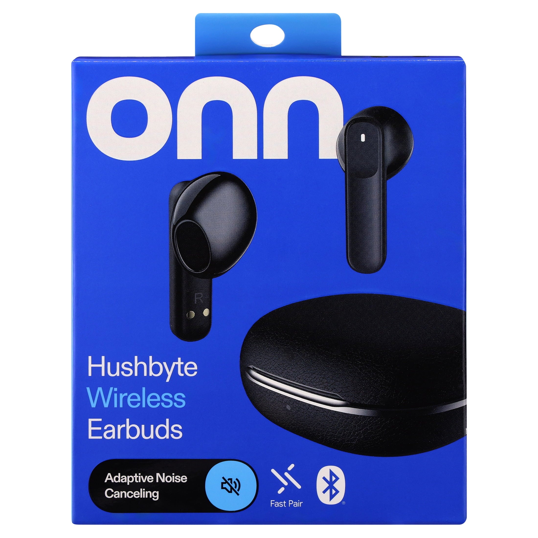 onn Hushbyte Wireless Earbuds, Black