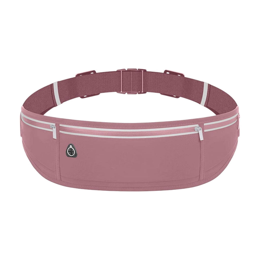 Waterproof Waist Bag Running Fanny Pack Sports Phone Pouch 18.9in with Reflective Strips Multi Pocket Adjustable Belt for Night Running Cycling Hiking Camping Gym Outdoor Sports Travel Accessories