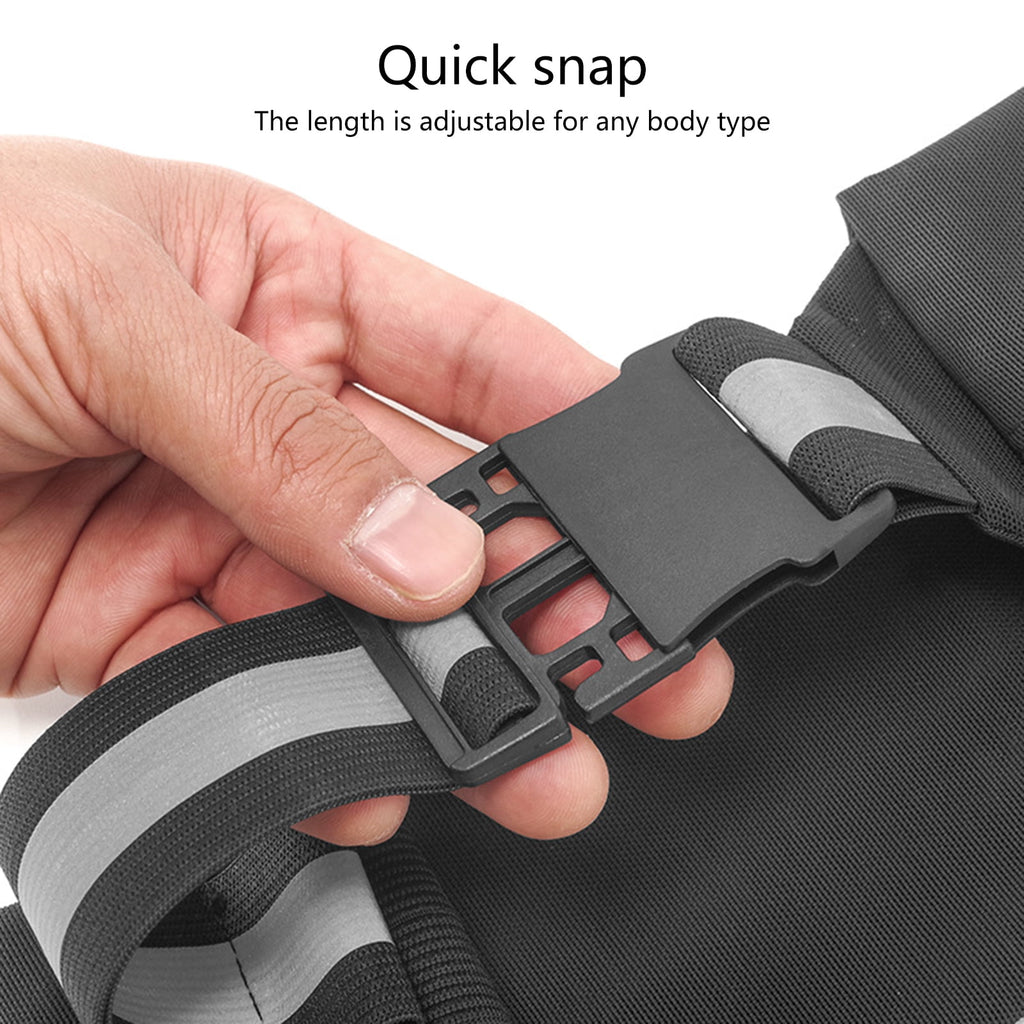 Reflective Running Belt Elastic Waist Pack Phone Holder Running Waist Bag With Headphone Hole for Walking Cycling Hiking