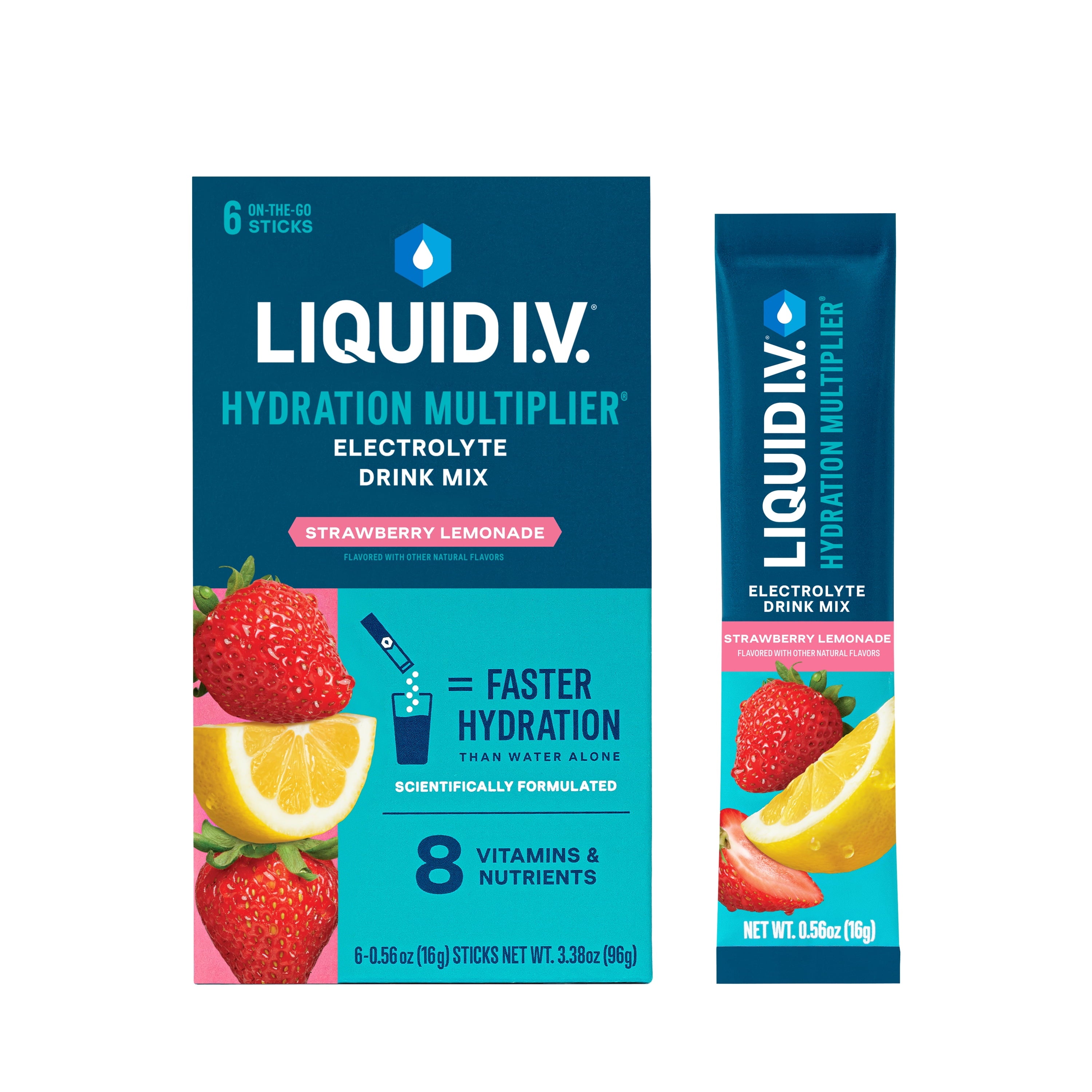 Liquid I.V.® Strawberry Hydration Multiplier® Powdered Electrolyte Drink Mix, 6 Count Packets
