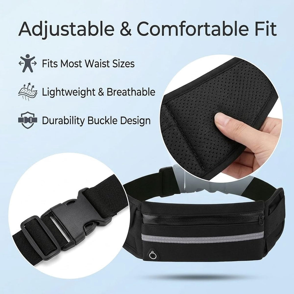 Anti-Theft Invisible Waist Bag，Equipped With Reflective Strips, This High-Capacity, Waterproof, and Adjustable Accessory Is Designed Specifically for Outdoor Running.
