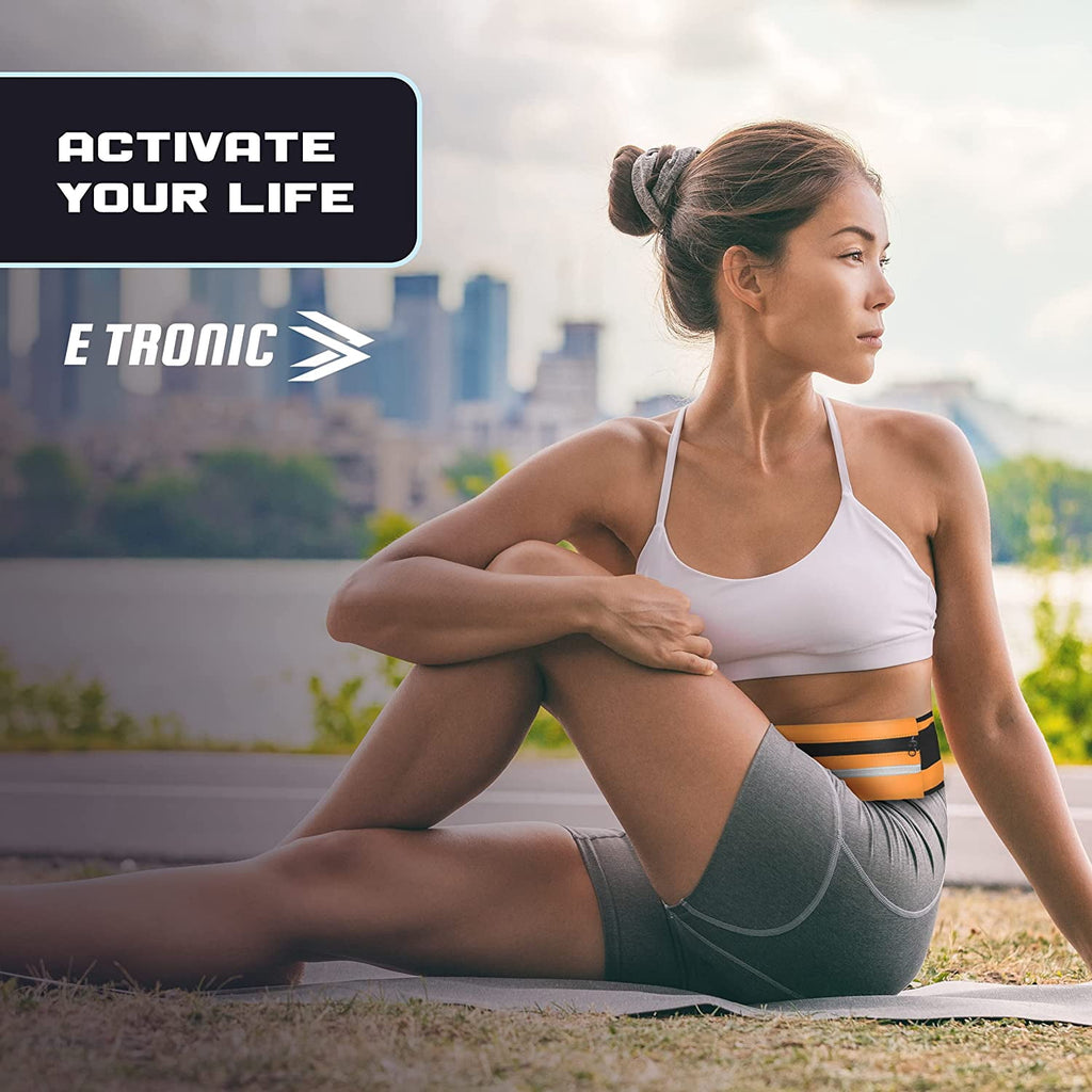 E Tronic Edge Running Belt for Women and Men,Adjustable Belt Pouch fits Most Phone