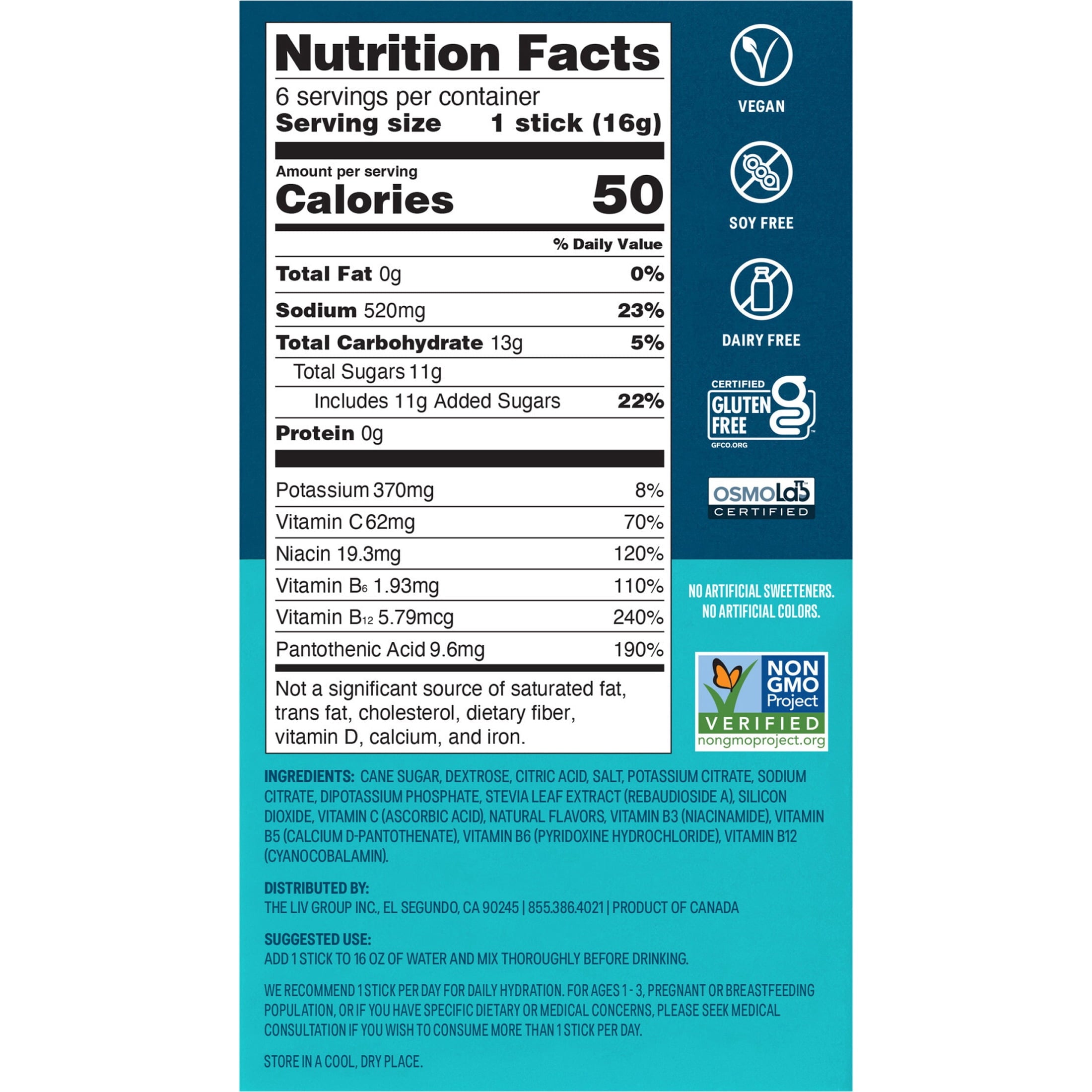 Liquid I.V.® Strawberry Hydration Multiplier® Powdered Electrolyte Drink Mix, 6 Count Packets