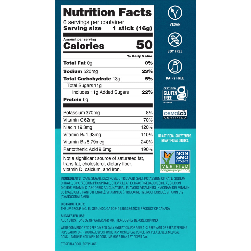 Liquid I.V.® Watermelon Hydration Multiplier® Powdered Electrolyte Drink Mix, 6 Count Packets